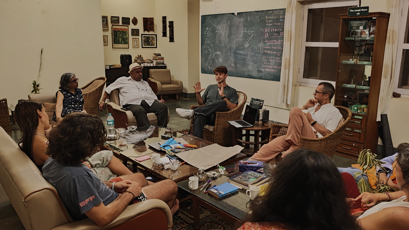 A workshop session spills onto laptops at Big the Bungalow