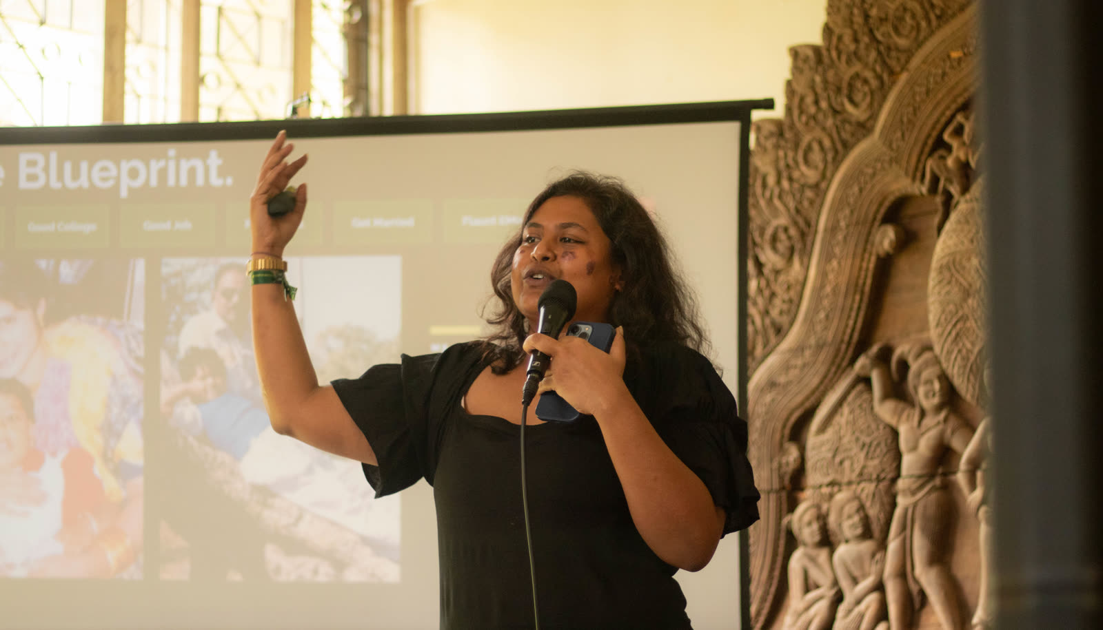 Speaker presenting The Blueprint talk at JTNF