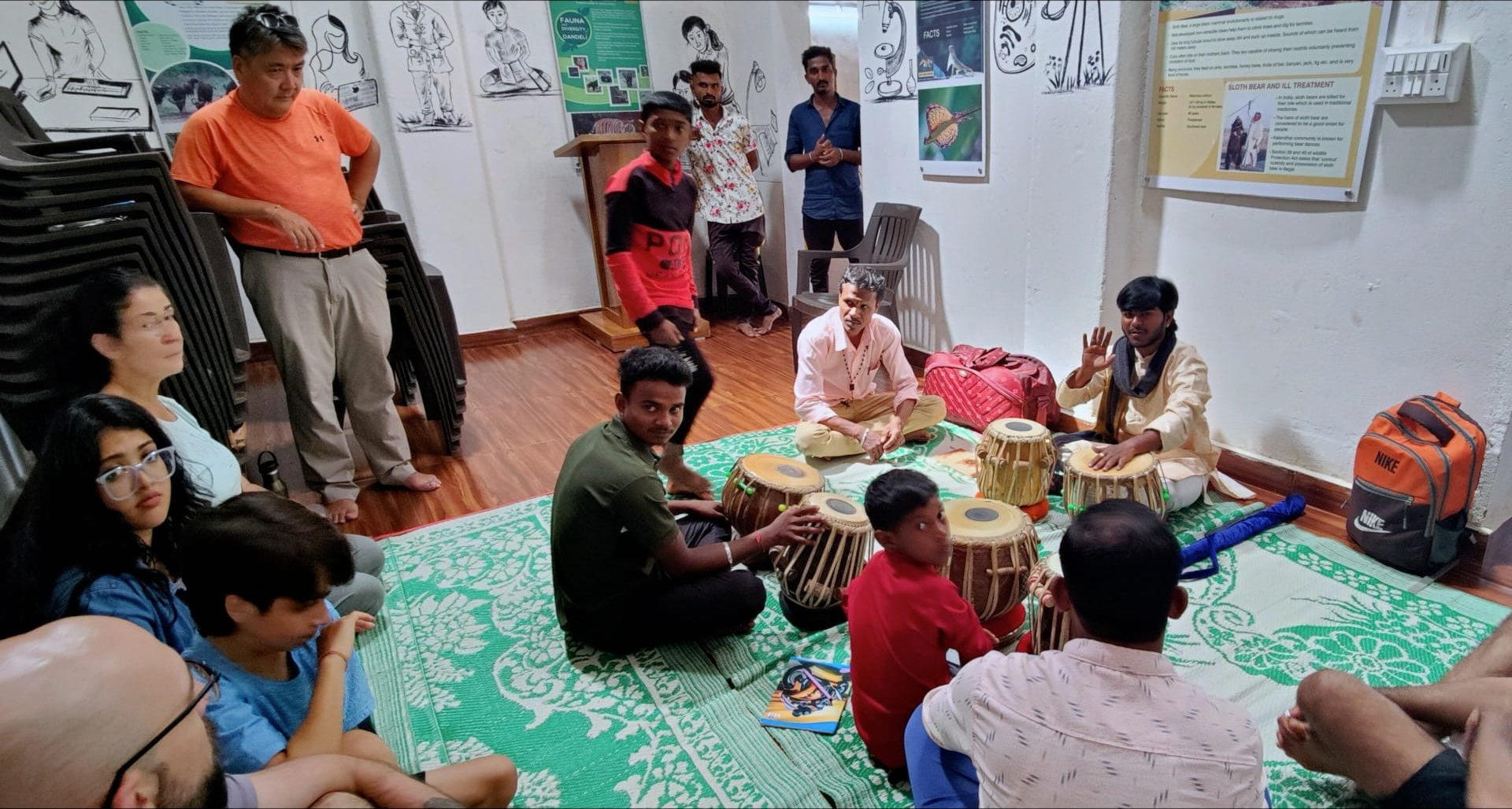 A tabla and percussion circle
