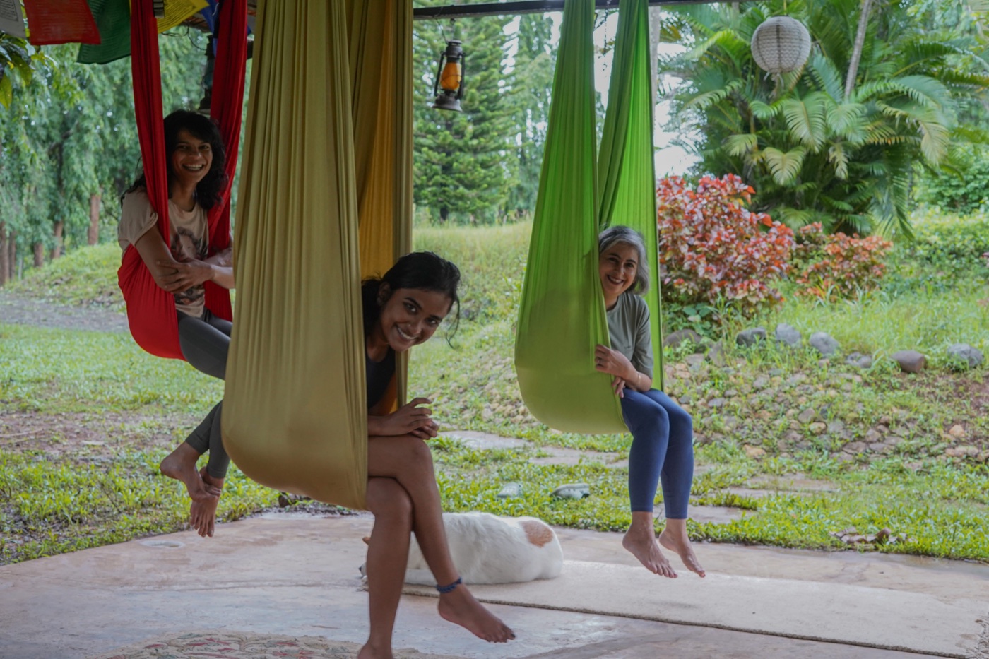 Aerial yoga at Jungli
