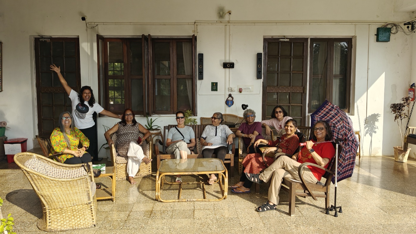 Group of women on the Big the Bungalow veranda
